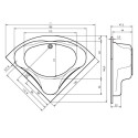 Akrila stūra vanna RIHO Neo 1400 x 1400 mm