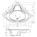 Acrylic corner bathtub RIHO Neo 1500 x 1500 mm