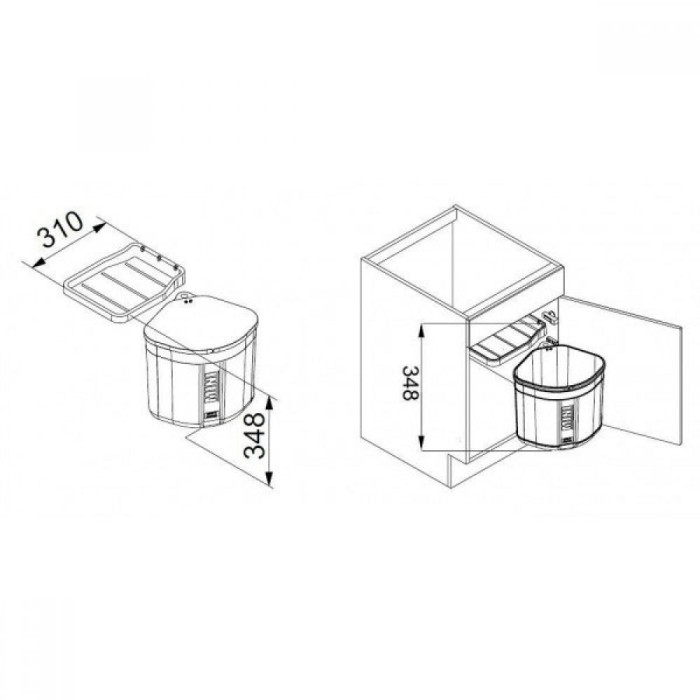 FRANKE Sorter Mini waste sorting system for cabinets