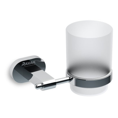 Holder with glass (frosted glass) RAVAK Chrome