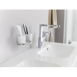 Holder with two glasses (frosted glass) RAVAK Chrome