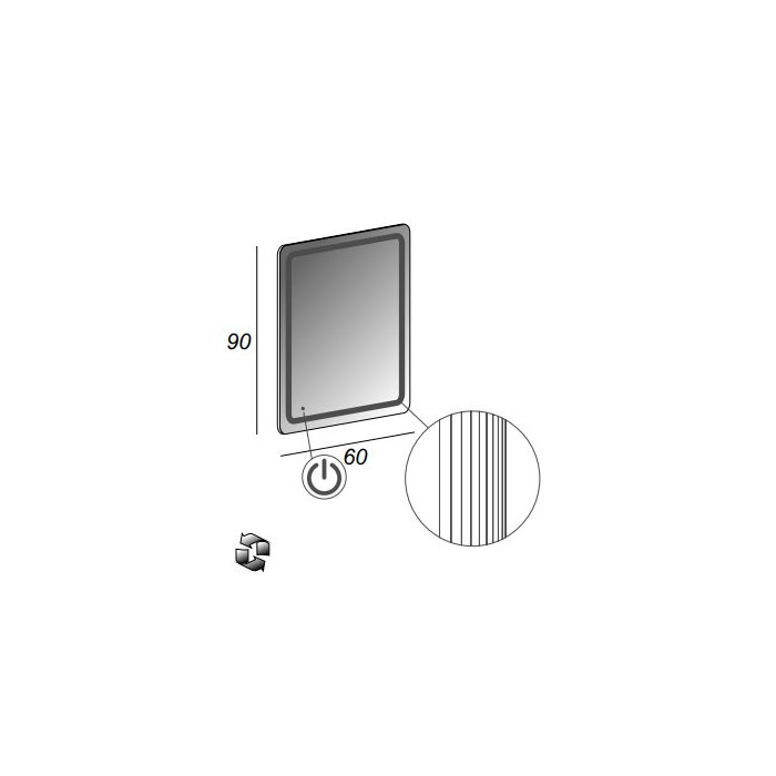Mirror ornament – LED shovel 90 x 74 cm