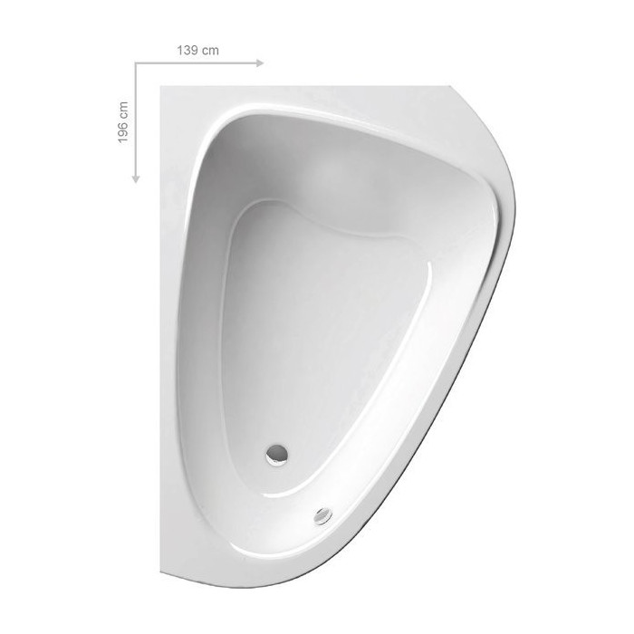 Acrylic asymmetrical double bathtub RAVAK LoveStory II