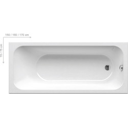 Acrylic rectangular bathtub RAVAK Chrome