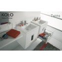 Lower cabinet with sink (2 drawers) KOLO Dvyniai 50 cm, glossy white