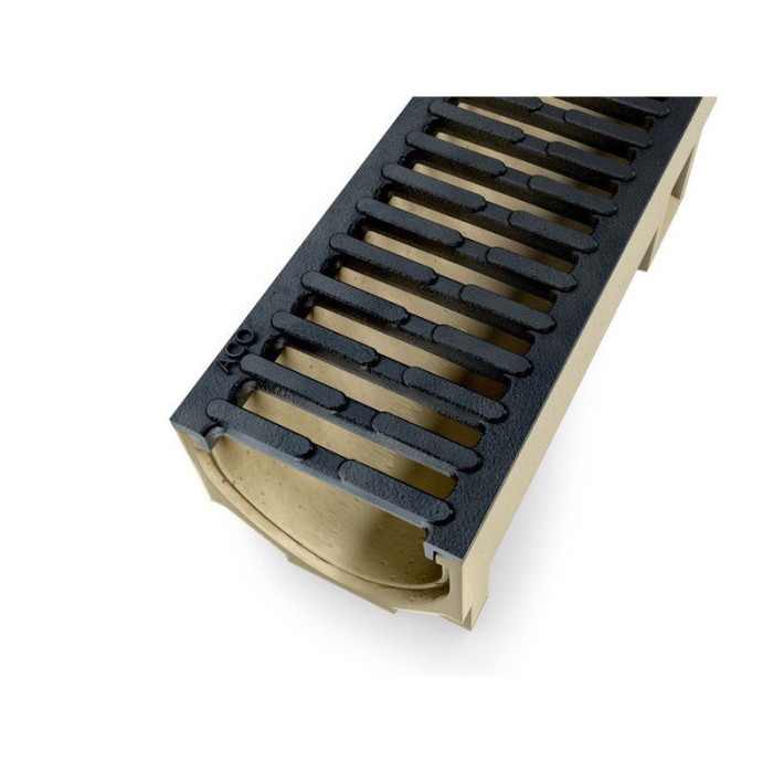 Drain with built-in PVC pipe DN100 with cast iron grates ACO Euroline 1000
