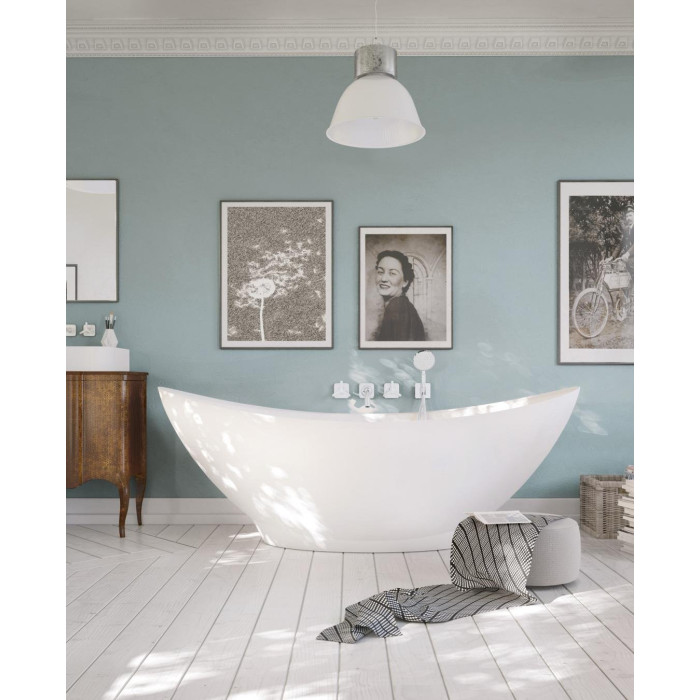 PAA Felice Silk stone composite bathtub, white, 830 x 1945 mm