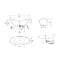 PAA Felice Silk stone composite bathtub, white, 830 x 1945 mm