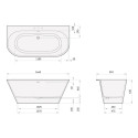 PAA Deco Siena Silk stone mass bath, white, 810 x 1660 mm