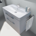 Lower cabinet with sink (2 drawers) GEBERIT Smyle 90 cm, glossy white