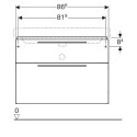 Lower cabinet with sink (2 drawers) GEBERIT Smyle 90 cm, glossy white