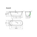 Ванна из каменной массы VISPOOL Accent 710 x 1670 мм