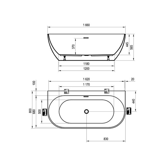 Akrila vanna RAVAK FREEDOM W 1660 x 800 mm