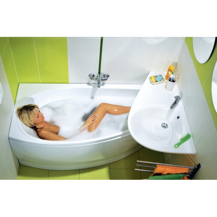 Acrylic asymmetrical bathtub RAVAK Avocado
