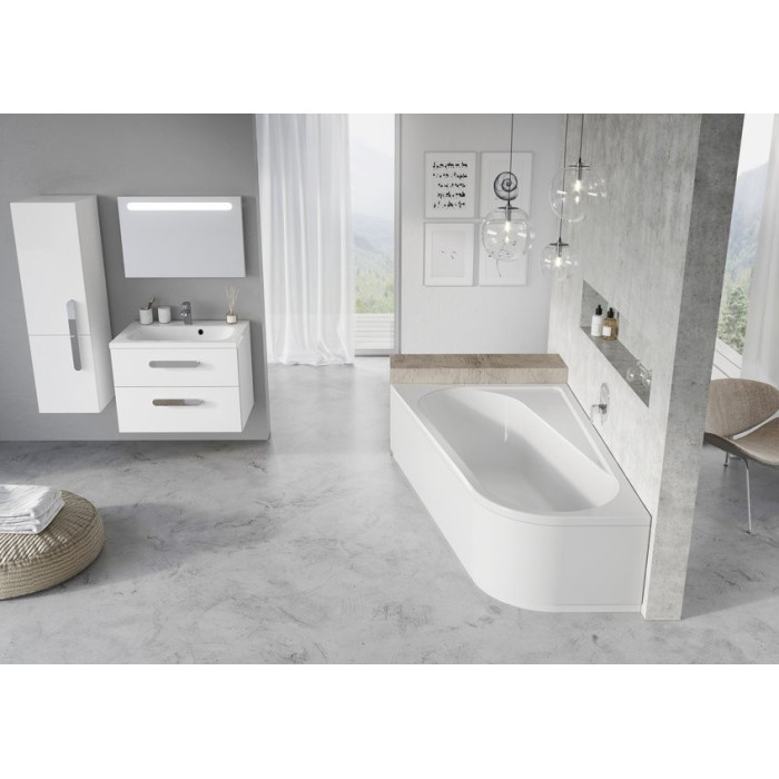 Acrylic asymmetrical bathtub RAVAK Chrome
