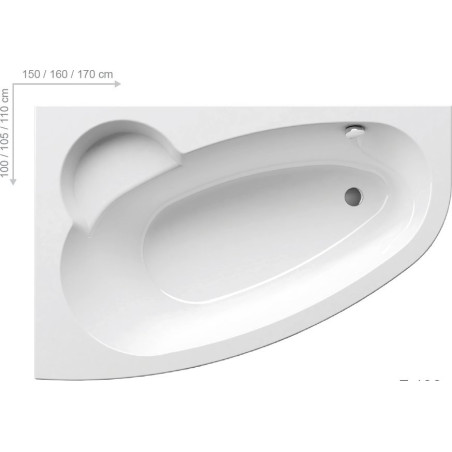 Acrylic asymmetric bathtub RAVAK Asymmetric