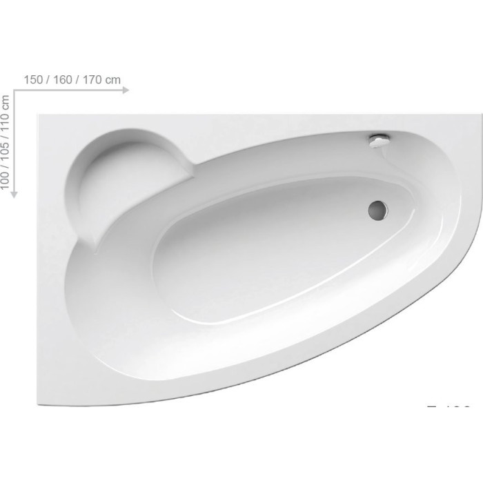 Acrylic asymmetric bathtub RAVAK Asymmetric