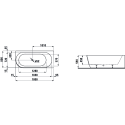 Rectangular bathtub LAUFEN Pro 1800 x 800 mm (right), H2449550000001