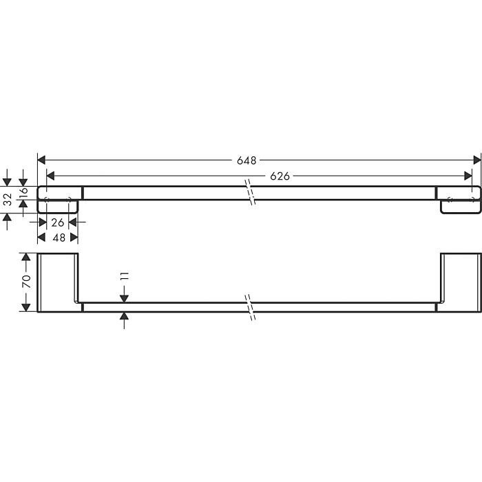 Tualetes dvielis turētājs HANSGROHE AddStoris 41747670, melna-matēta