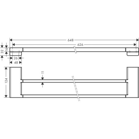 Divkāršu dvieļu turētājs HANSGROHE AddStoris 41743670, melna-matēta