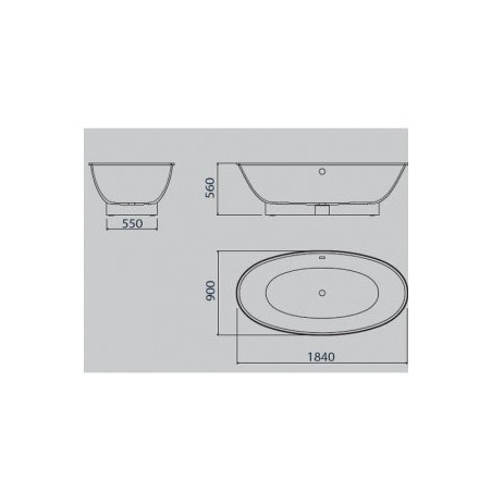 Stone composite bathtub VISPOOL Gloria