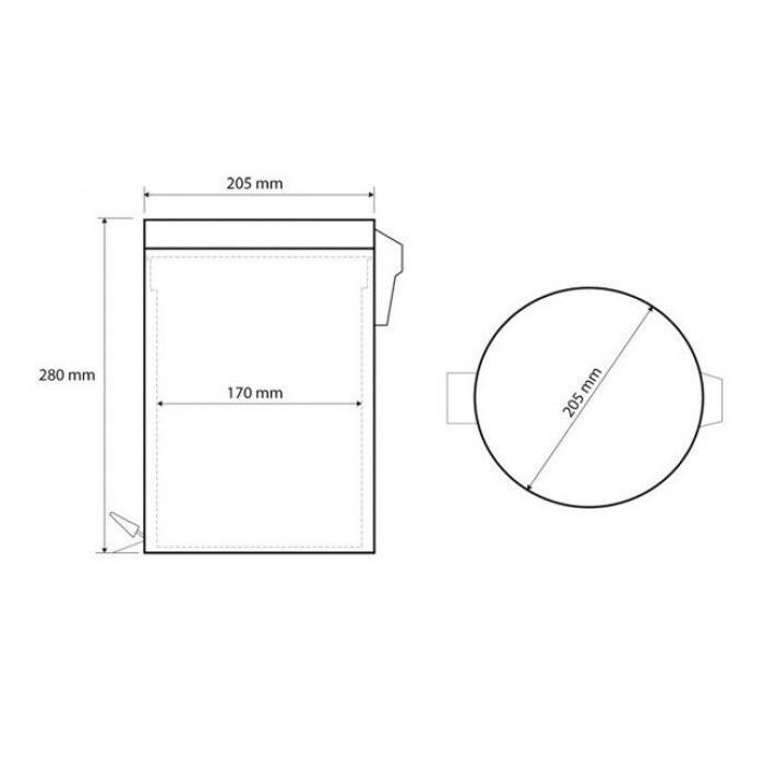 Мусорное ведро с медленно закрывающейся крышкой BEMETA Dark