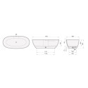 PAA Bella Silk stone mass bathtub, white, 800 x 1705 mm
