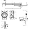 Potinkinis termostatiskais dušs 6 in 1 komplekts HANSGROHE Raindance E 300 1jet, 27952000