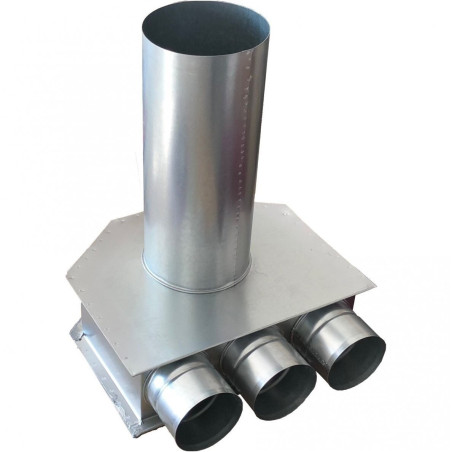 Diffuser box for flexible FITT 75 mm duct with 3 rings