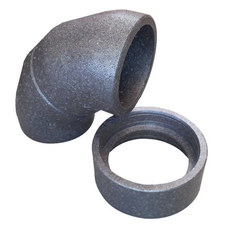 Isolated elbow with a polyethylene (EPE) fitting FITT 180 / 90 degrees
