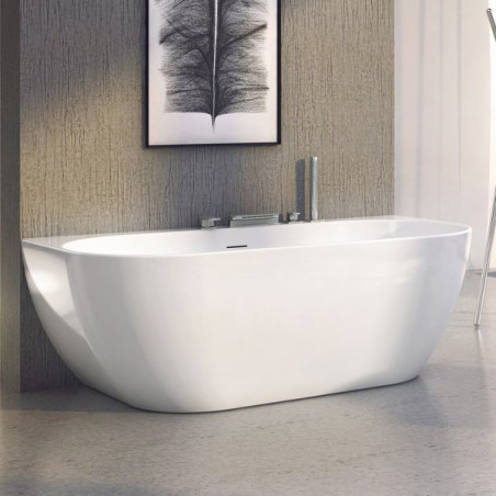 Acrylic Bathtub RAVAK FREEDOM W 1660 x 800 mm, with black siphon