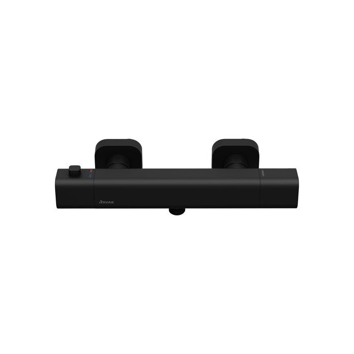 RAVAK 10° Free black thermostatic shower mixer