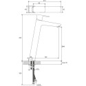 RAVAK 10° high basin mixer without bottom valve 244 mm Free black