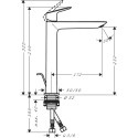 Смеситель для раковины с донным клапаном HANSGROHE Logis 240 мм, 71257000