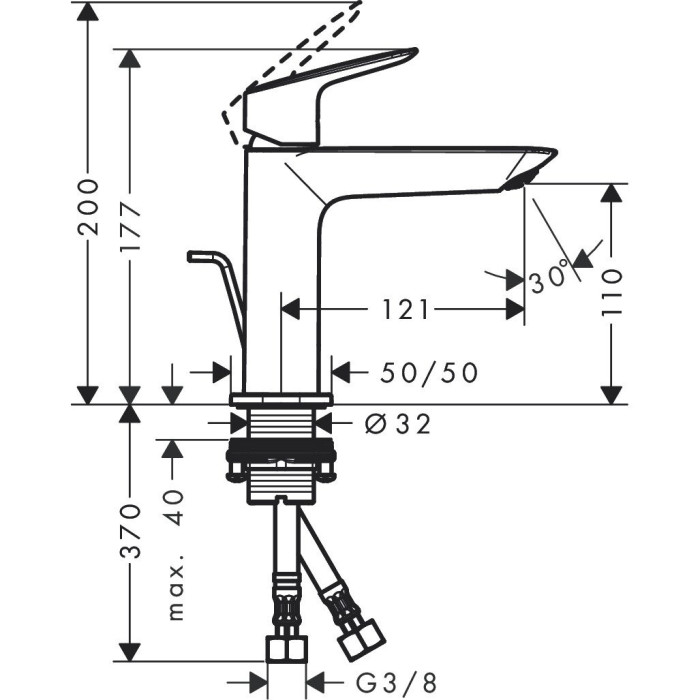 Izlietnes jaucējkrāns HANSGROHE Logis 110, 71251000