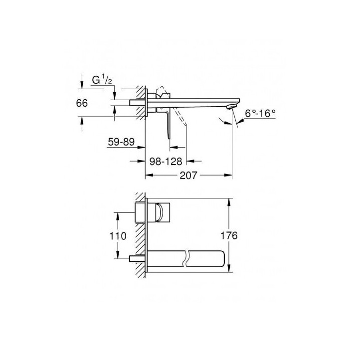 Potinkinis maisītājs izlietnei GROHE Lineare L 207 mm, hroms, 23444001