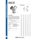 ALNOR 160 / 45° Y-shaped ventilation tee