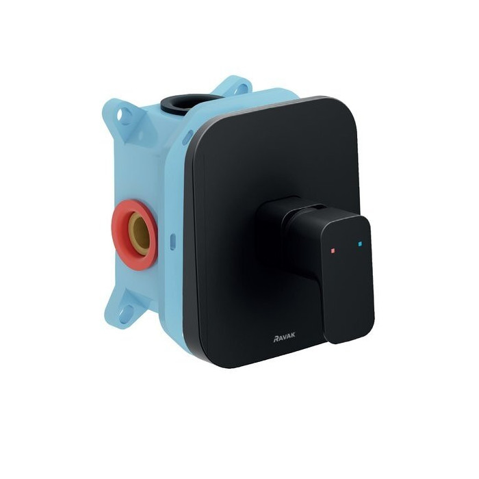 Встраиваемый термостатический смеситель без переключателя с R-box RAVAK 10° Free black