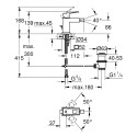 Bidet mixer with bottom valve GROHE Eurocube, size S, 23138000