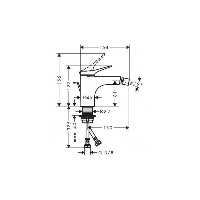 Bidet mixer HANSGROHE Vivenis, chrome, 75200000