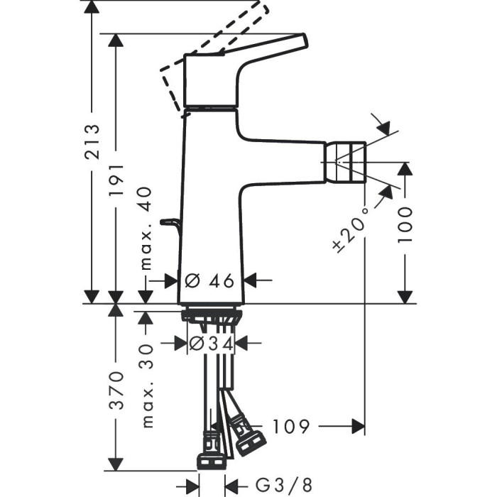 Смеситель для биде HANSGROHE Talis S, 72200000
