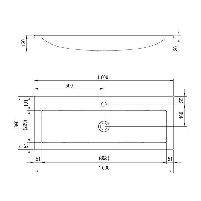 RAVAK Clear Sink 1000 mm