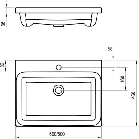 Умывальник RAVAK Comfort 600 мм