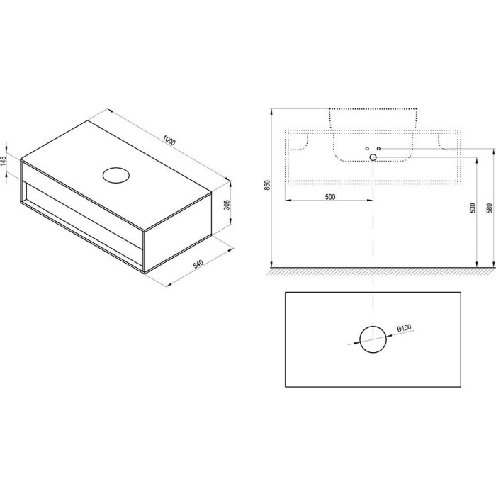 Izlietnes skapītis RAVAK Step SD 1000, balts/balts