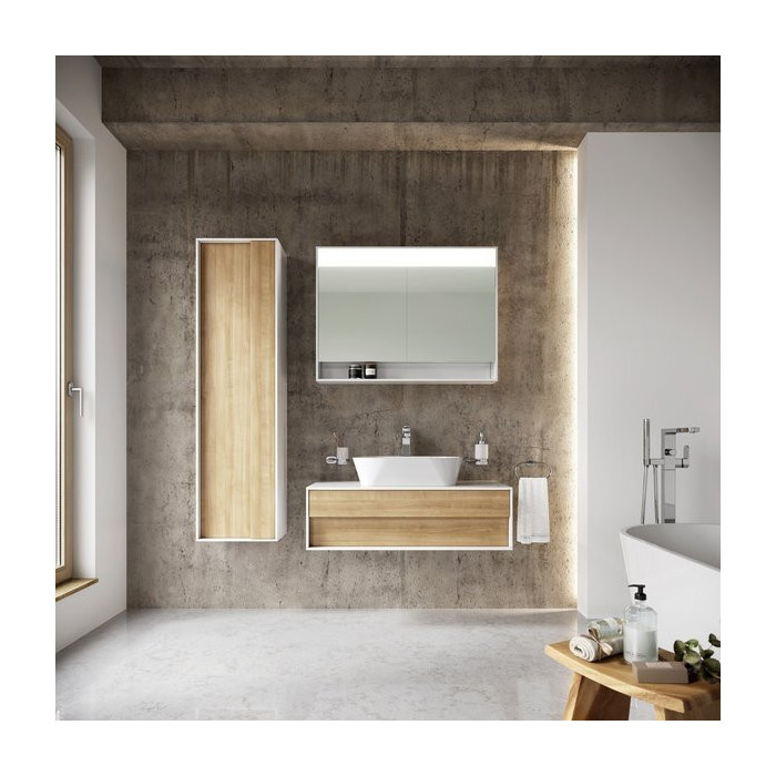 Izlietnes skapītis RAVAK Step SD 1000, balts/ozols
