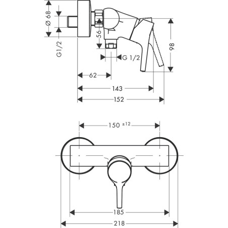 Dušas maisītājs HANSGROHE Talis S, 72600000