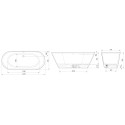 PAA Storia stone resin bathtub, white, 725 x 1670 mm