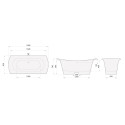 PAA Bel Canto stone mass bathtub, white, 850 x 1800 mm