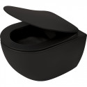 Pakabināms tualets DEANTE Peonia Rimless ar Slim Slow close vāku, melns-matēts