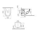 Pakarināms tualetes pods VITRA Sento Rimless ar Slim Slow close vāku